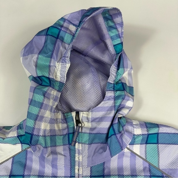 Columbia Girls Jacket Large Hooded Plaid Windbreaker Raincoat Rain - Picture 10 of 13